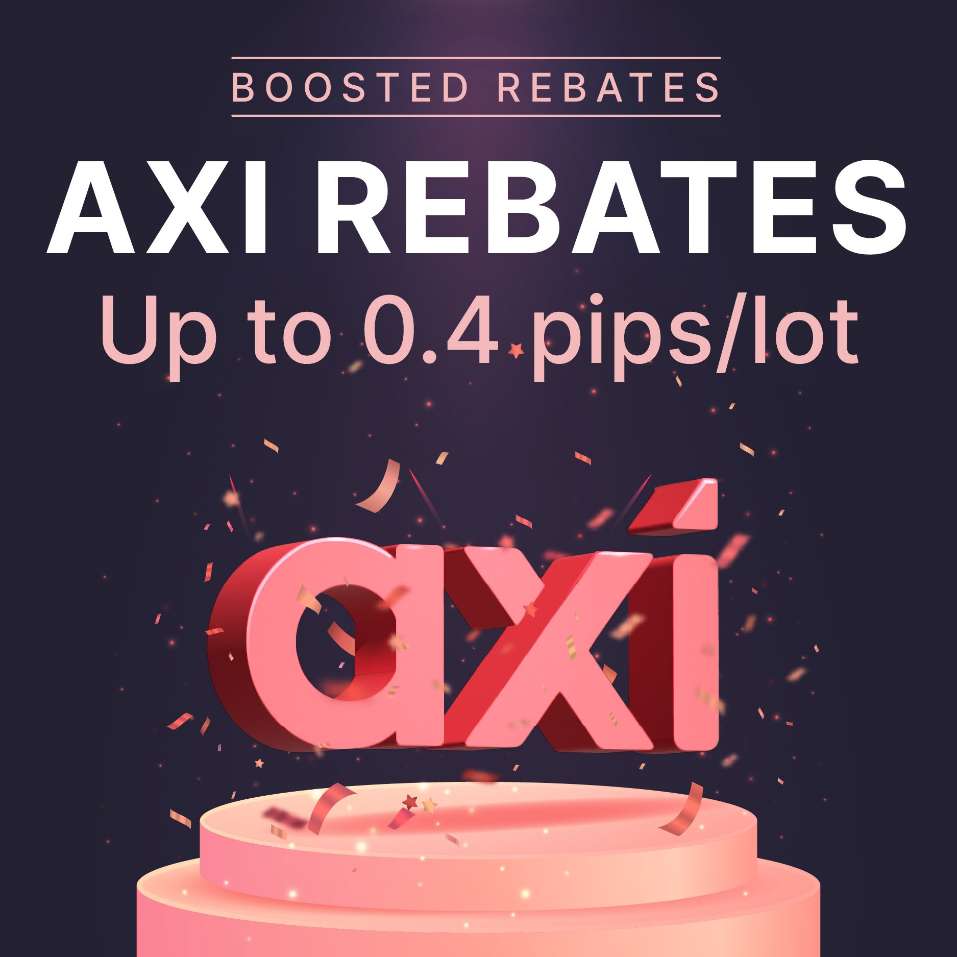 image about Axi Rebates Increased to 0.4 pips per lot