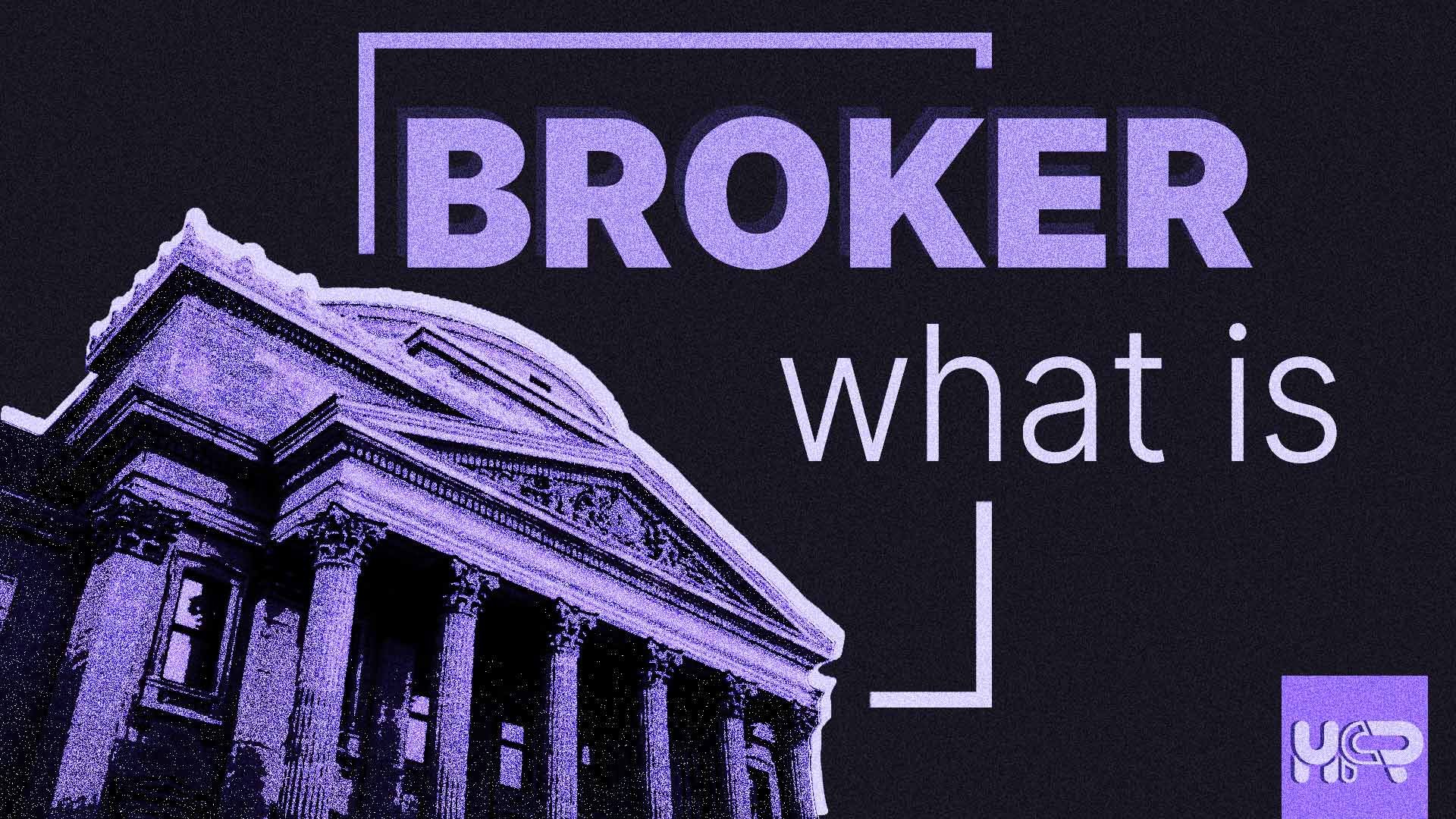 Trader analyzing forex brokers on computer screen with educational guide by HighFxRebates Academy.