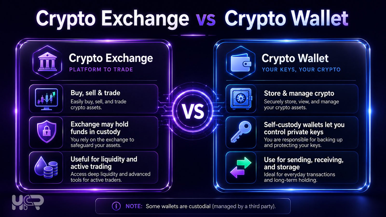 Crypto exchange and crypto wallet differences explained