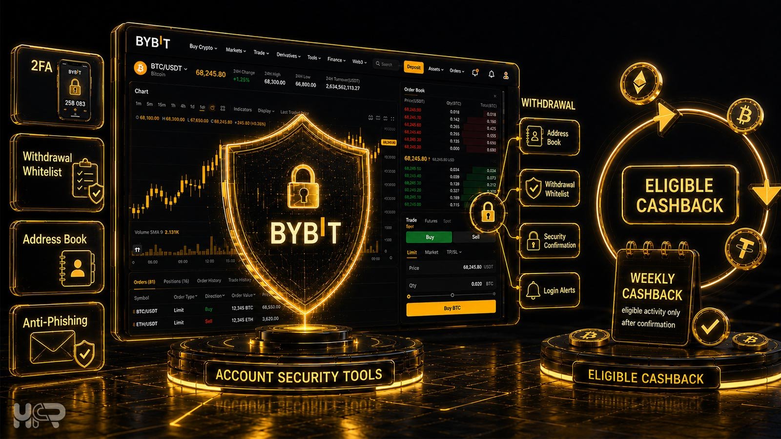Bybit account security tools and eligible cashback after broker confirmation explained