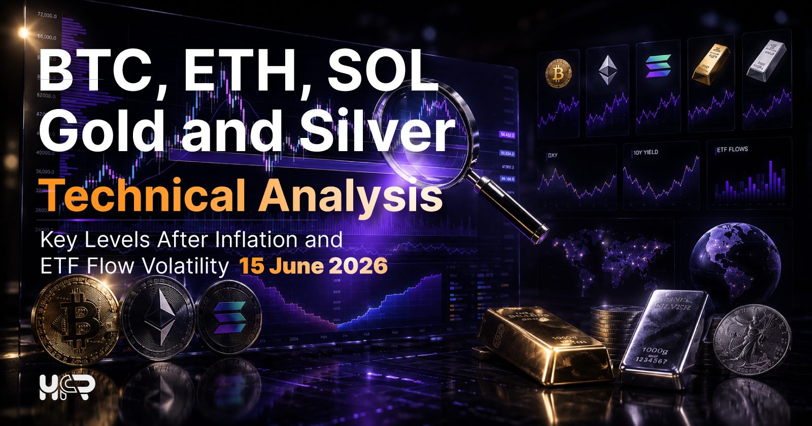 BTC, ETH, SOL, Gold and Silver Technical Analysis: Key Levels After Inflation and ETF Flow Volatility