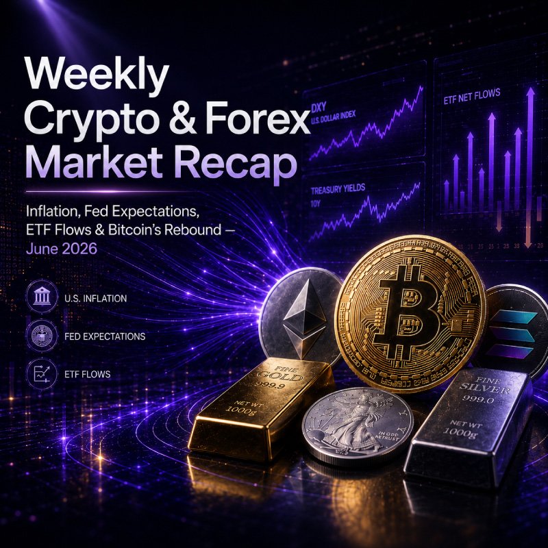 image about Weekly Crypto and Forex Market Recap: Inflation, Fed Expectations, ETF Flows and Bitcoin’s Rebound — June 2026