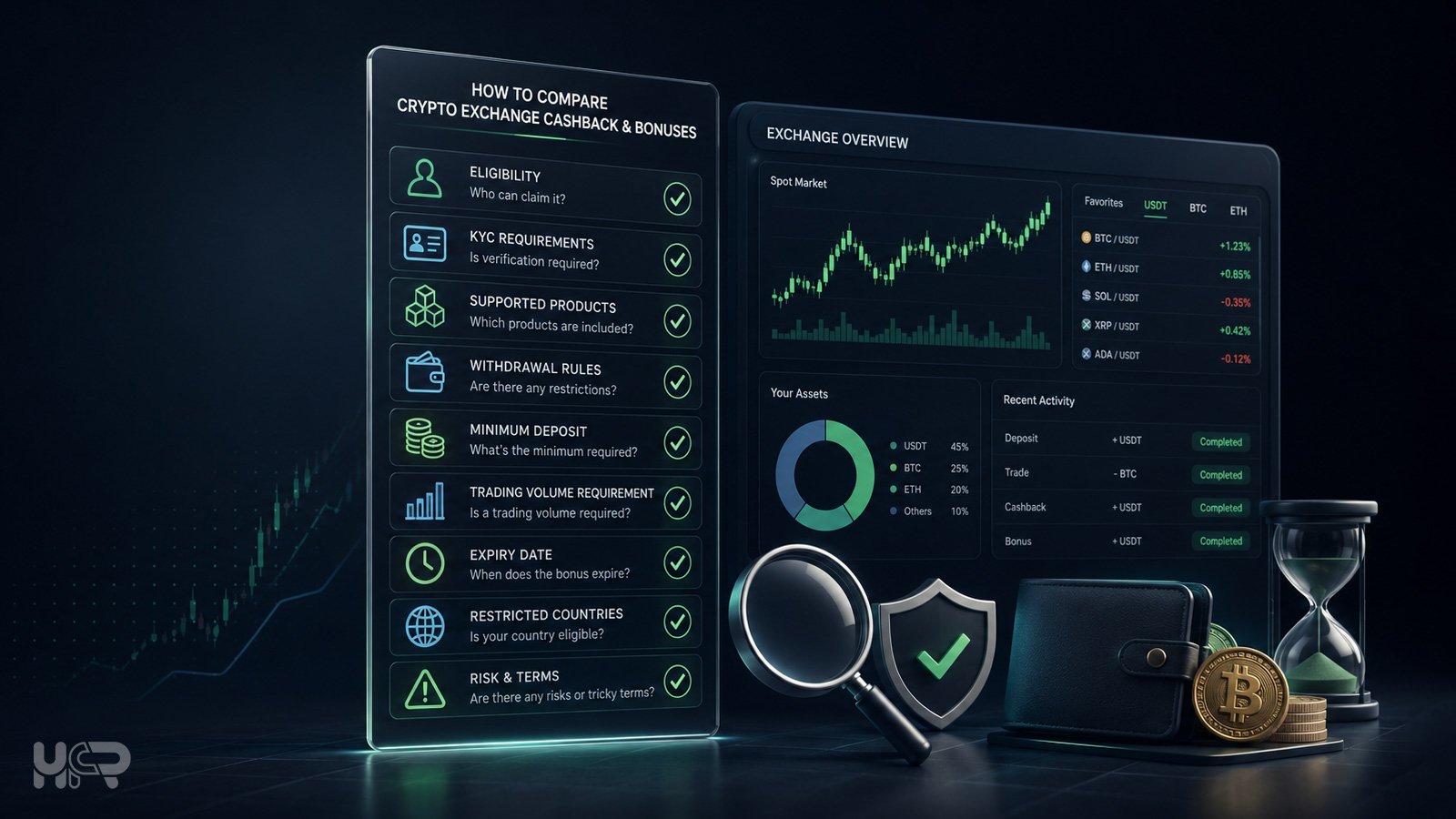 Checklist for comparing crypto exchange cashback and bonuses