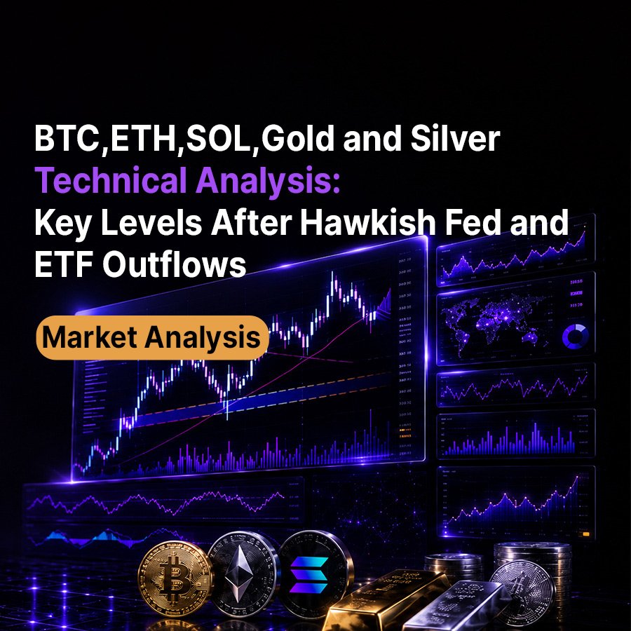 image about BTC, ETH, SOL, Gold and Silver Technical Analysis: Key Levels After Hawkish Fed and ETF Outflows