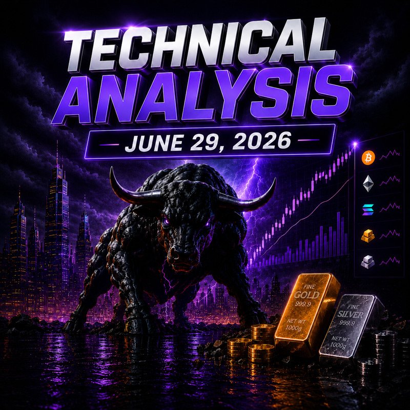 image about BTC, ETH, SOL, Gold and Silver Technical Analysis: Key Levels After Dollar Strength and ETF Outflows – as of June 29, 2026
