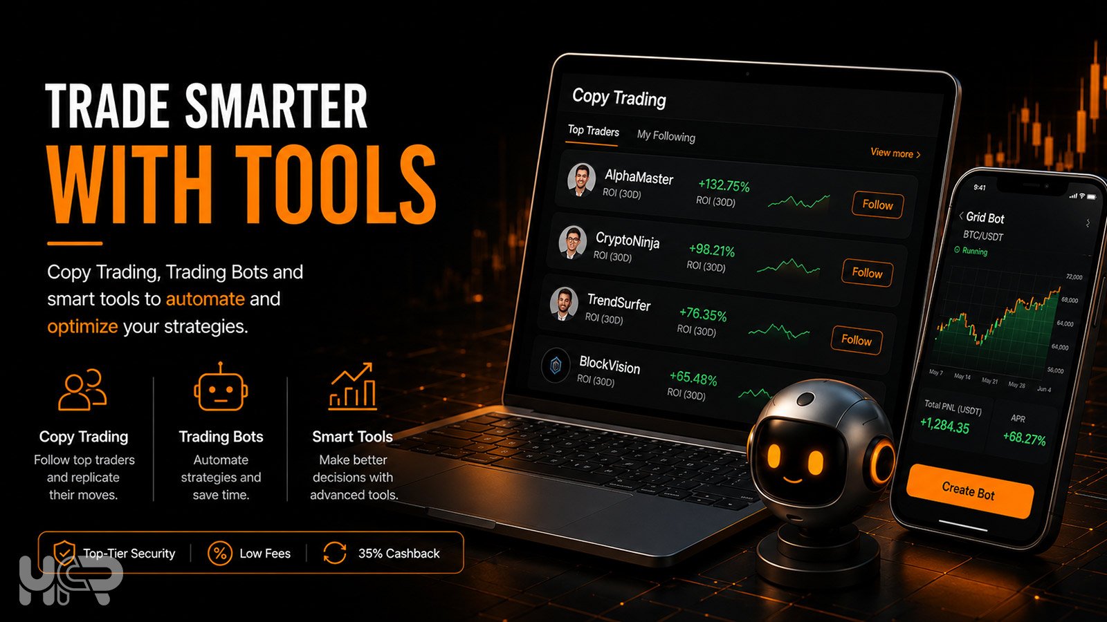 BloFin copy trading, trading bots and automated crypto trading tools