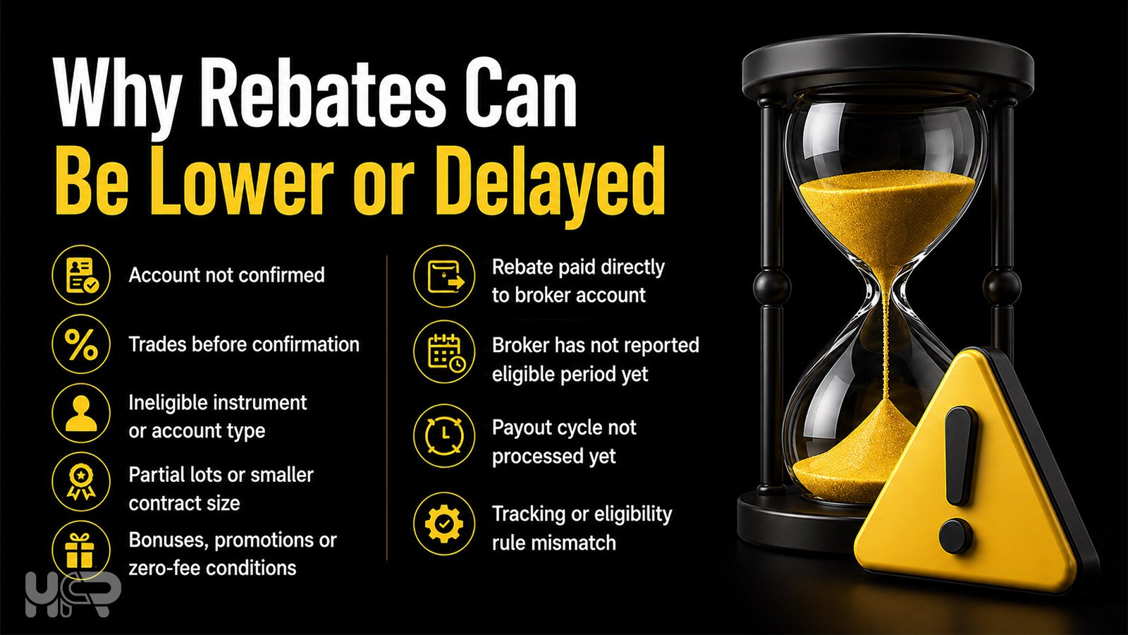 Common reasons a forex rebate can be lower, delayed or missing, including confirmation, eligibility and payout timing