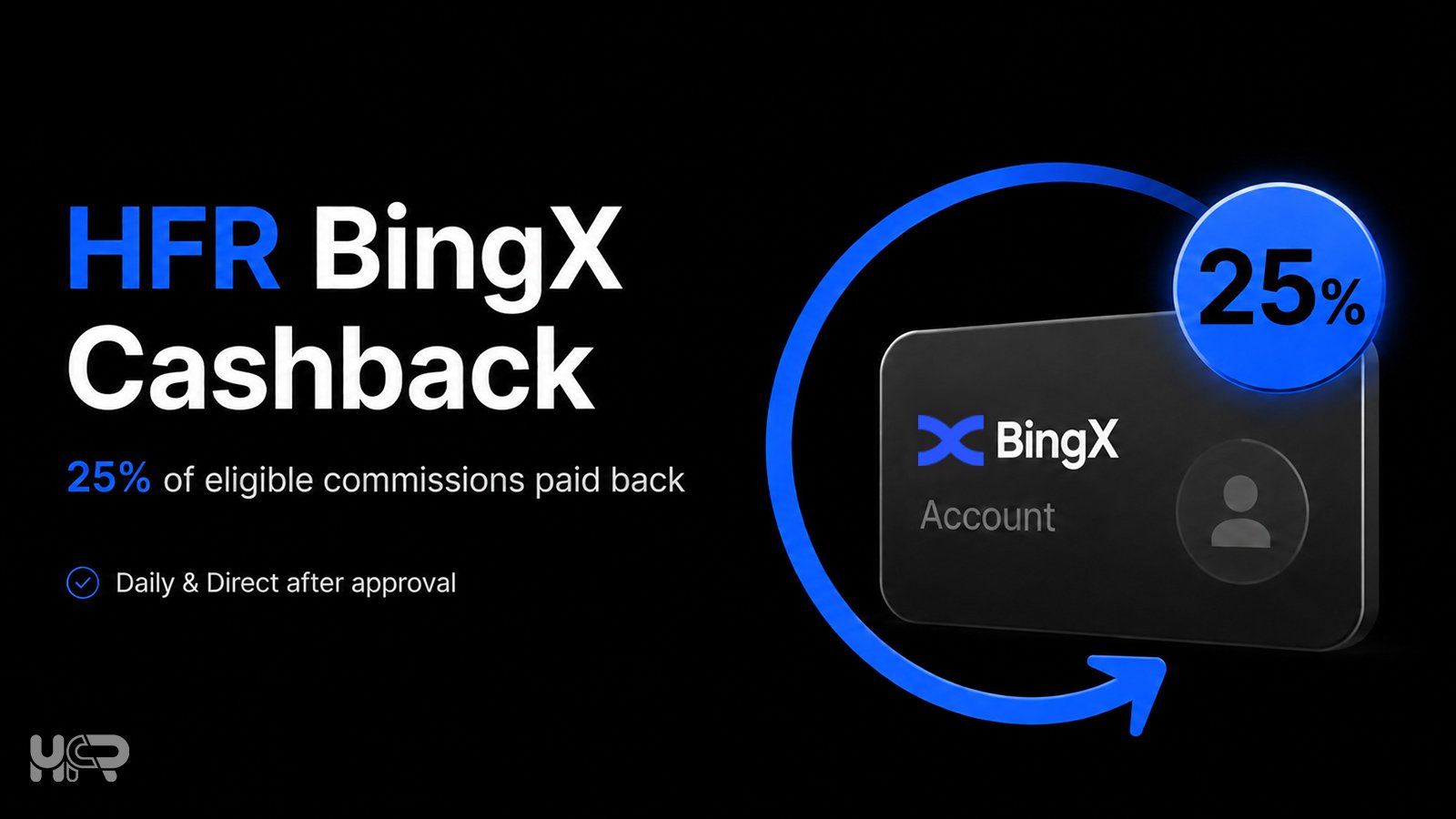 HFR BingX cashback returning 25% of eligible commissions after approval