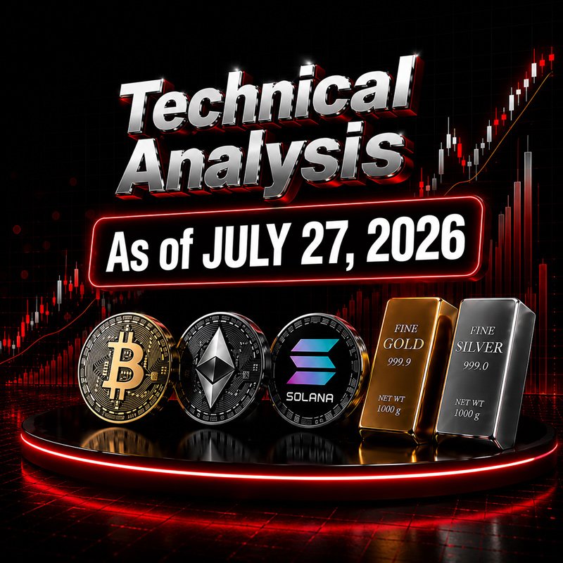 image about BTC, ETH, SOL, Gold and Silver Technical Analysis: Key Daily Levels After a Volatile Week - July 27, 2026