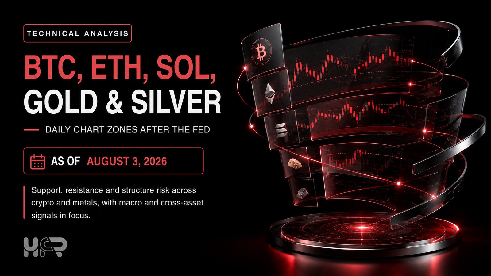 BTC, ETH, SOL, gold and silver technical analysis for August 3, 2026