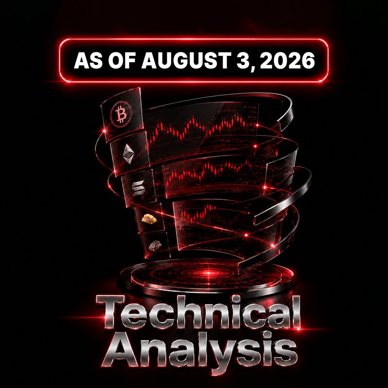 image about BTC, ETH, SOL, Gold and Silver Technical Analysis: Daily Chart Zones for August 3, 2026