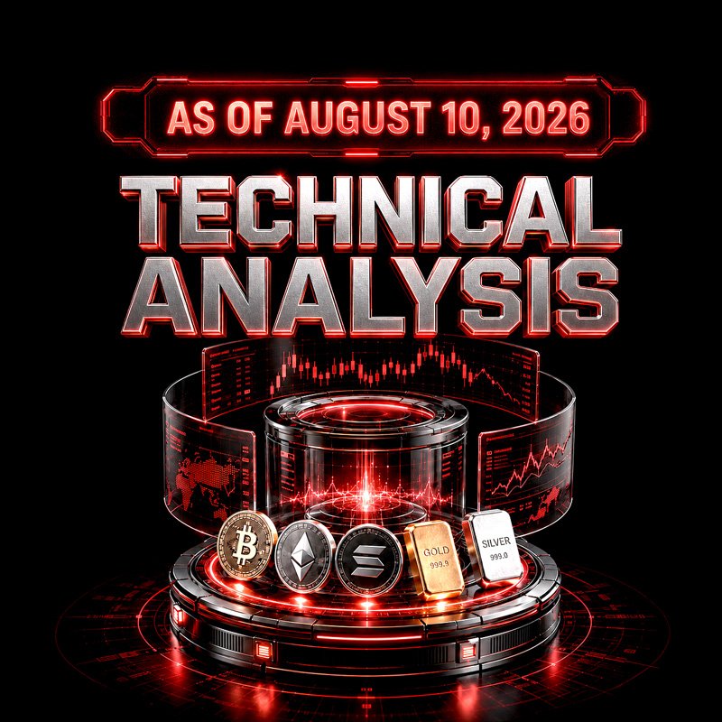 image about BTC, ETH, SOL, Gold and Silver Technical Outlook: Key Daily Zones for August 10, 2026
