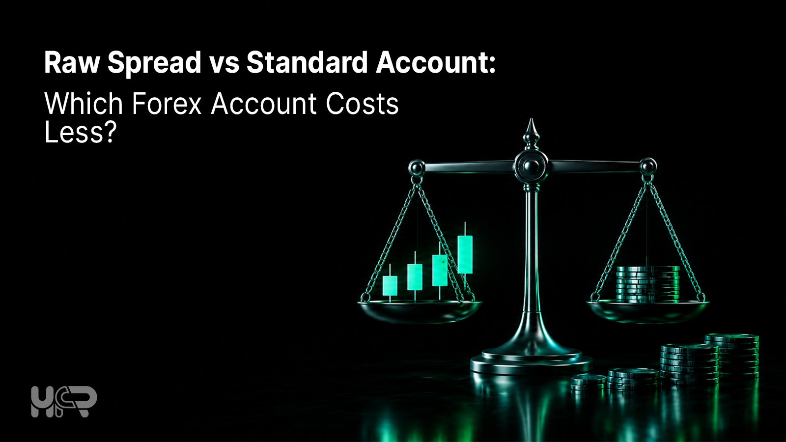 Balanced scale comparing Raw Spread and Standard forex account trading costs