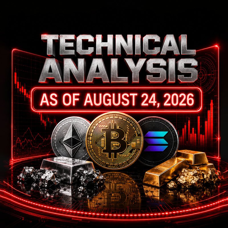 image about Bitcoin, Ethereum, Solana, Gold and Silver Technical Outlook: Key Daily Zones — August 24, 2026