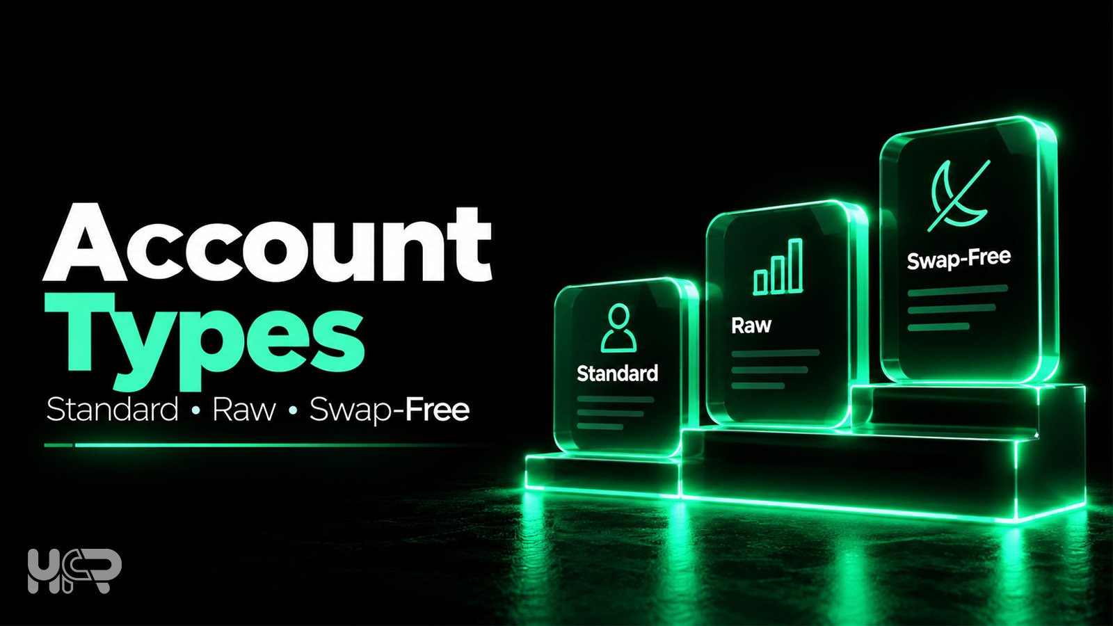 Forex broker account types including Standard, Raw and Swap-Free accounts