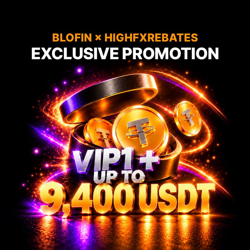 BloFin × HighFxRebates Promotion 2026: VIP1 + Up to 9,400 USDT in Rewards post image