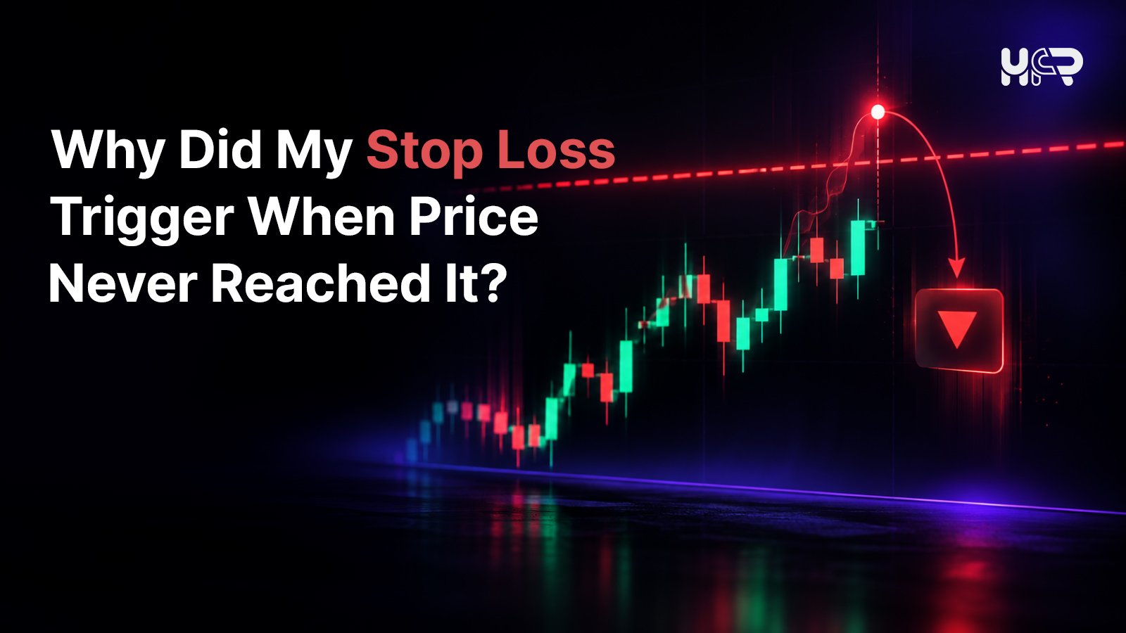 Forex chart illustrating why a stop loss can trigger even when the visible price does not appear to reach the stop level