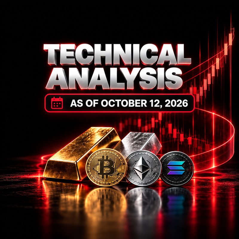 image about Bitcoin, Ethereum, Solana, Gold and Silver: Daily Technical Outlook as of 12 October 2026