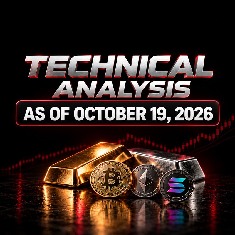 image about Bitcoin, Ethereum, Solana, Gold and Silver: Daily technical outlook for 19 October 2026