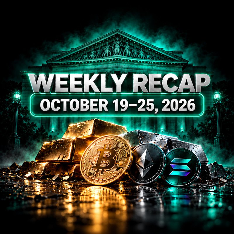 image about Weekly Market Recap, 19–25 October 2026: Gold and Silver Fall as Crypto Flows Diverge